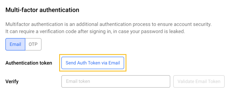 Email authentication selection