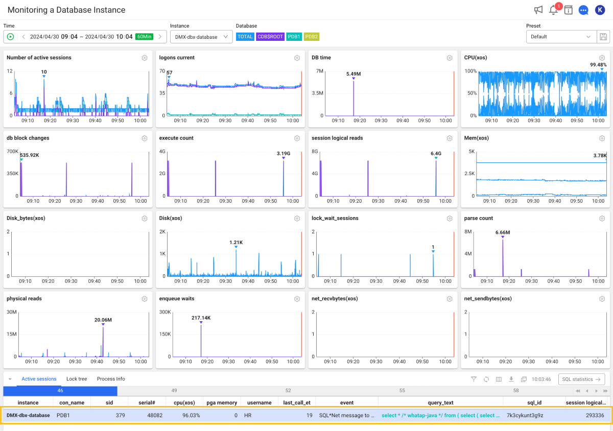 Monitoring a Database Instance