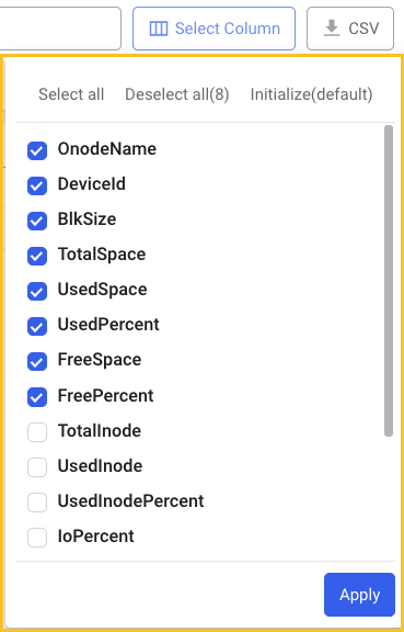 Select column