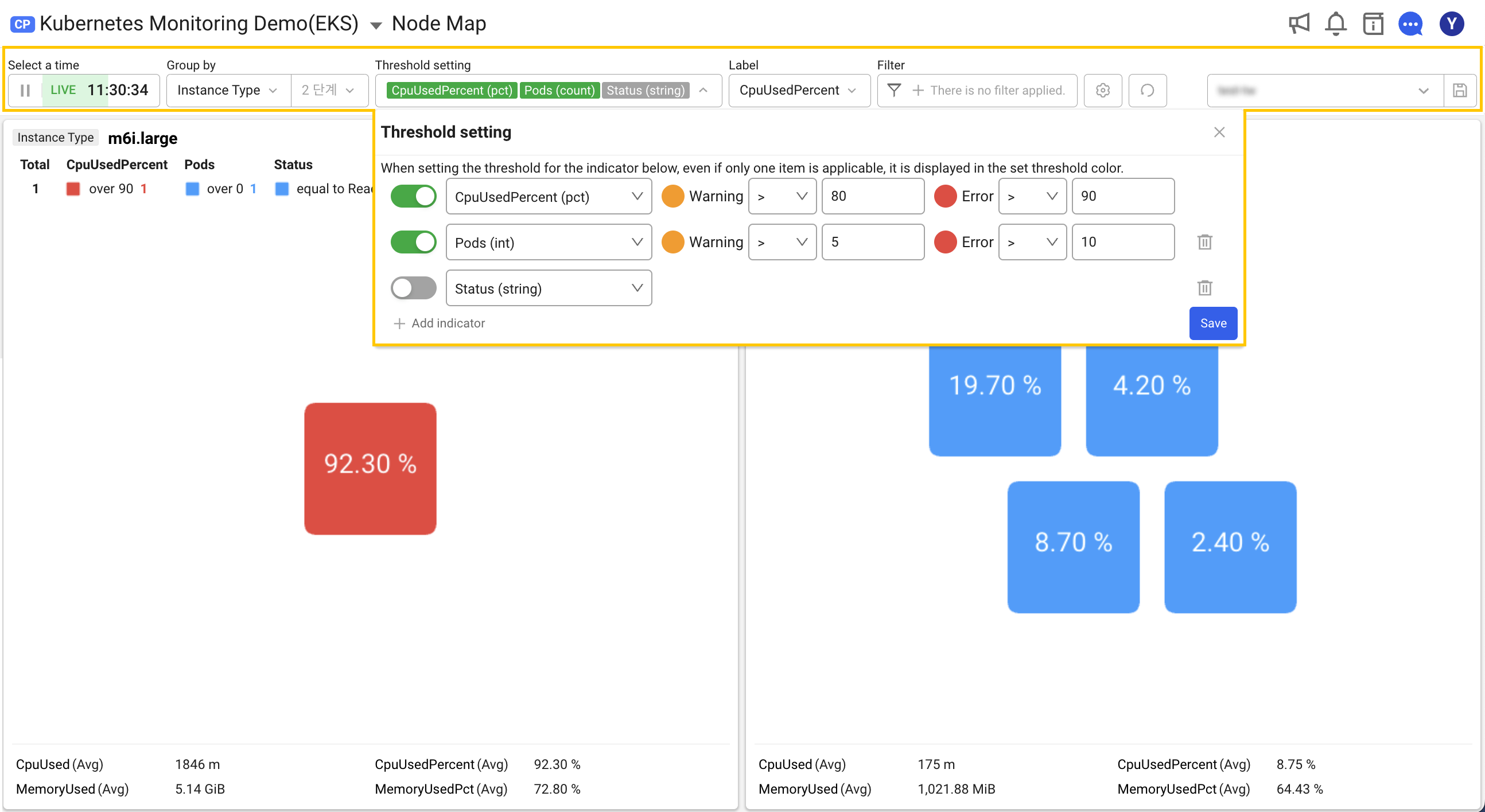 k8s node map branching example