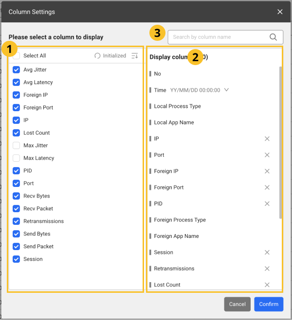 Column Settings