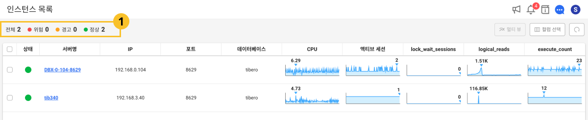 인스턴트 목록